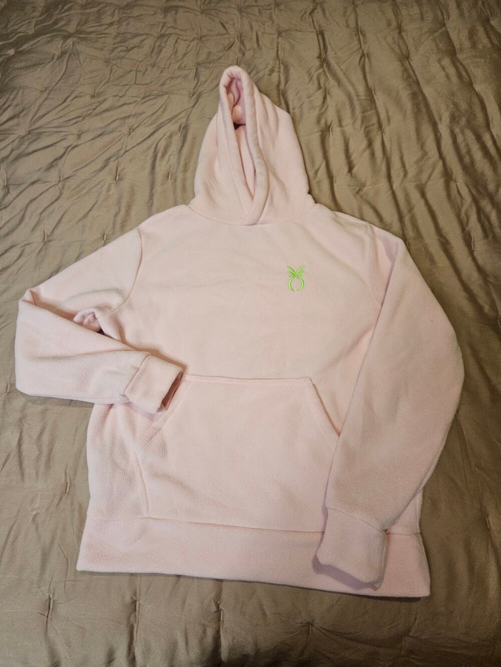 Dudley Stephens Pink Fleece Pullover Pineapple Kangaroo Pocket XS
